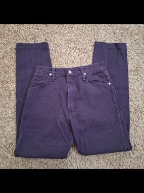 Vintage Wrangler Purple Denim Jeans High Rise Straight Leg USA Made
